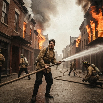 Fire safety instructor demonstrating proper technique for using a fire extinguisher to a small group of trainees, indoors