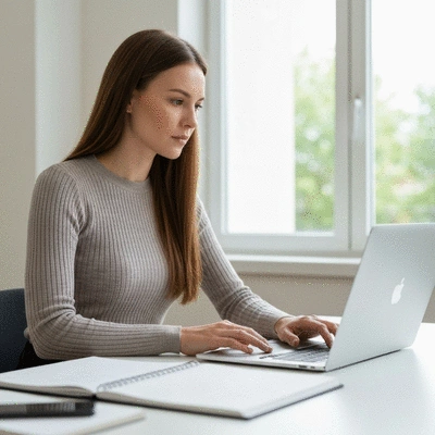 Person using a laptop to enroll in an online POPIA compliance course, with a focus on professional development