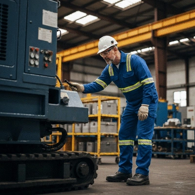Safety Officer conducting a workplace safety inspection