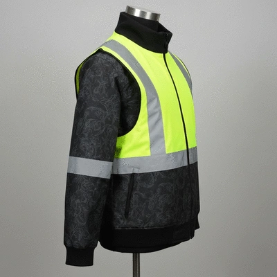 High-visibility safety vest on a construction site